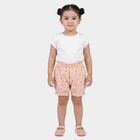 Girls' Peach Regular Fit Floral Printed Bloomer Shorts, Peach, small