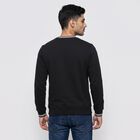 Men's Black Crew Neck Pullover Sweatshirt, Black, small
