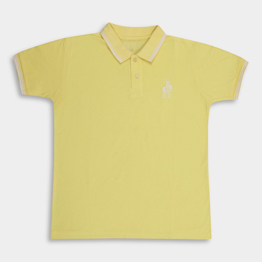Boys' Half Sleeves T-Shirt , Yellow, large image number null