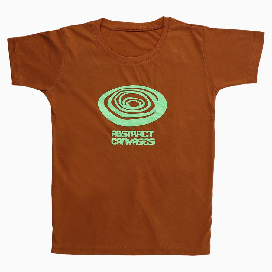 Boys' Half Sleeves T-Shirt, भूरा, large image number null