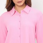 Women's Soft Pink Classic Collar Classic Shirt, Pink, small