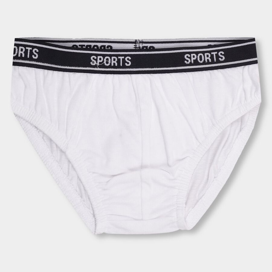 Boys' 100% Cotton Briefs, White, large image number null