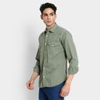 Men's 100% Cotton Casual Shirt, Olive, small image number null