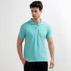 Men's Collared Half Sleeves T-Shirt, हल्का हरा, small