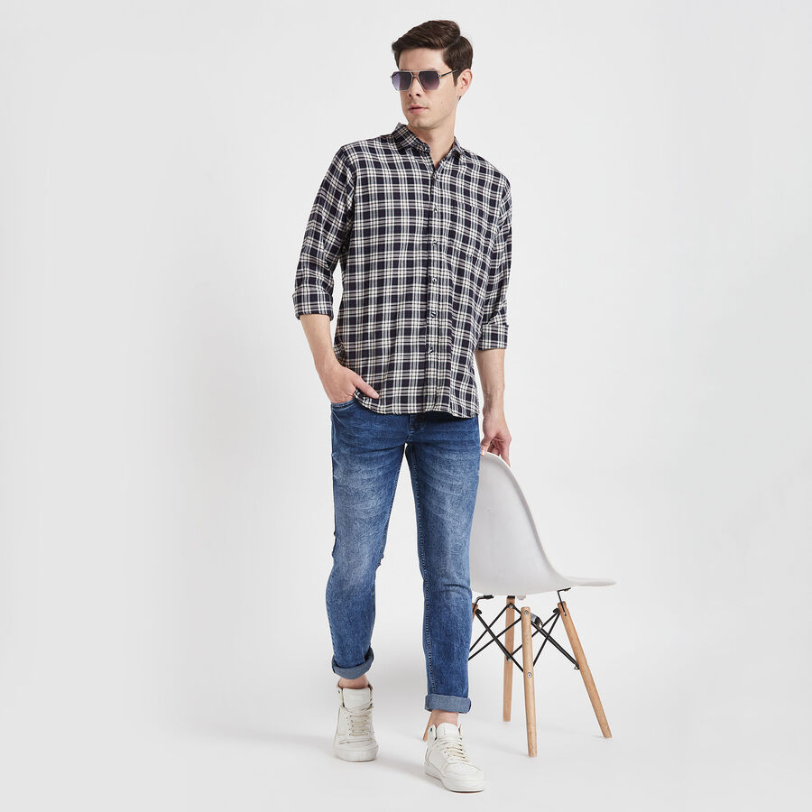 Checks Casual Shirt, Dark Blue, large image number null