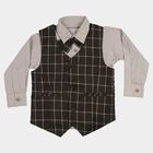 Boys Grey Cotton Casual Shirt, Light Grey, small