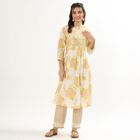 Women's Bright Yellow Embroidered Kurta, पीला, small image number null