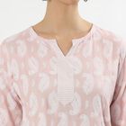 Women's Light Dusty Pink Notch Neck Paisley Printed Kurti, Light Pink, small