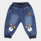 Infants' Stonewashed Blue Regular Fit Embroidered Jeans, Mid Blue, small image number null