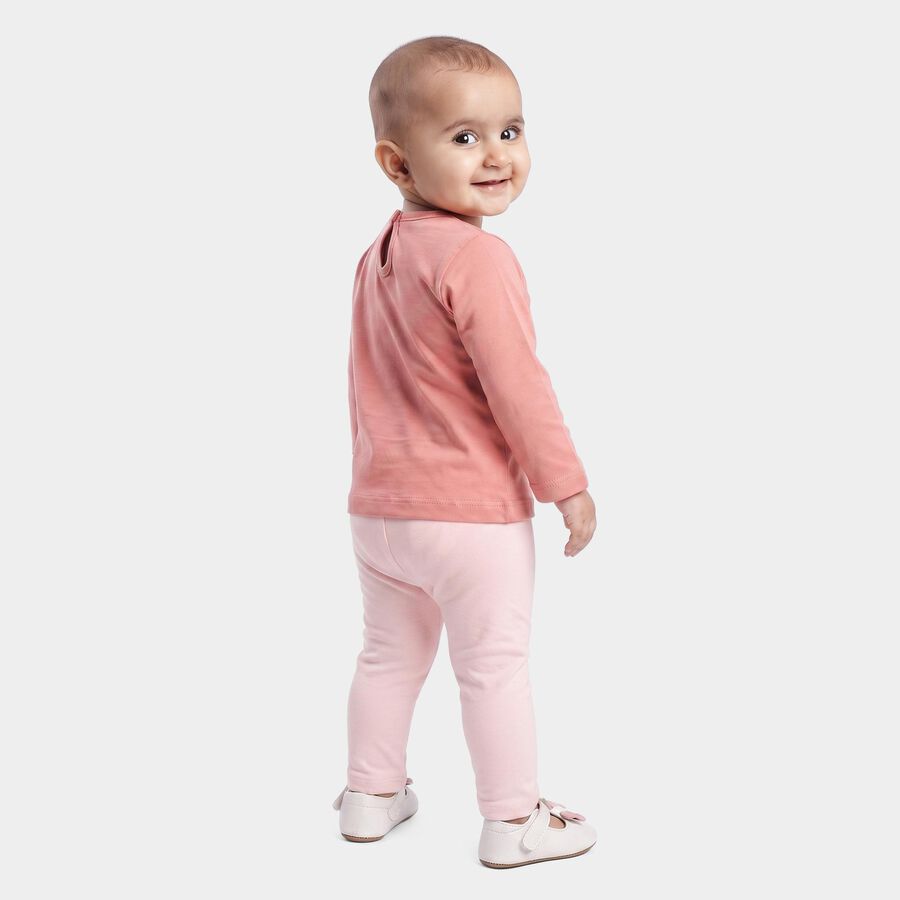 Infants Light Pink Cotton Round Neck Lounge Hipster Set, Light Pink, large