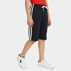 Boys' Navy Blue Regular Fit Casual Jamaican Shorts, Navy Blue, small