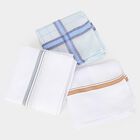 Men's Light Blue Checked Pack of 3 Handkerchief, Light Blue, small