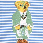 Boys' Light Blue Cotton Round Neck Graphic Baba Suit, हल्का नीला, small