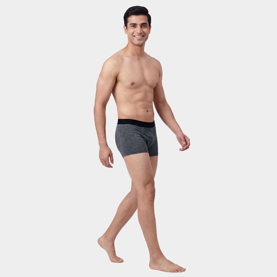 Men's Dark Grey Regular Fit Elasticated Trunks, Dark Grey, large
