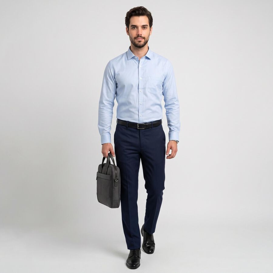 Men's Light Blue Formal Shirt, हल्का नीला, large