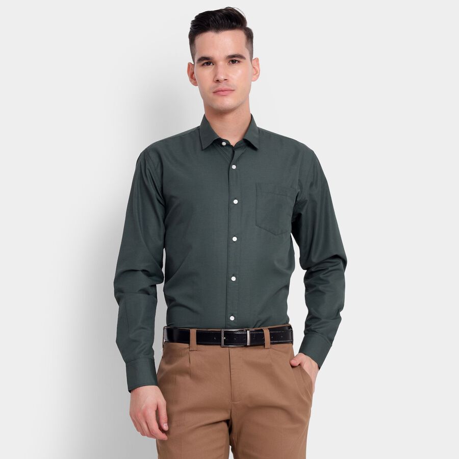 Men's Formal Shirt, Dark Green, large image number null