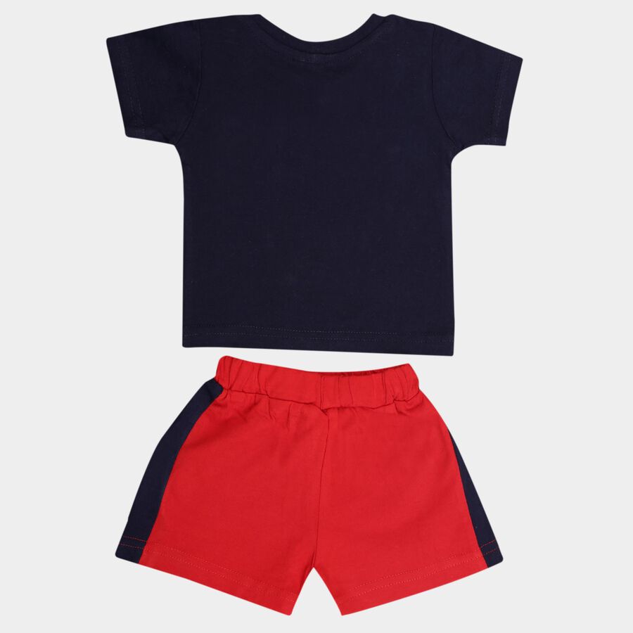 Infants Cotton Round Neck Baba Suit, Navy Blue, large image number null