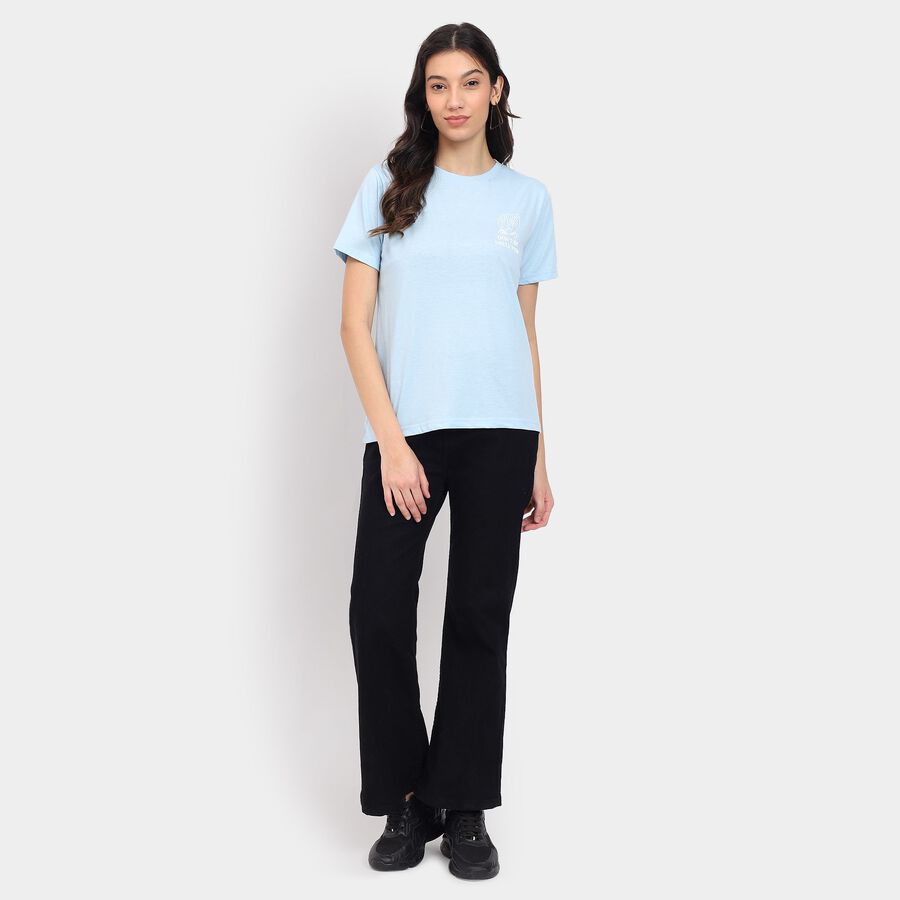 Ladies' Round Neck T-Shirt , हल्का नीला, large image number null