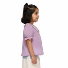 Girls Lavender Peter Pan Collar Romantic T-Shirt, Lilac, small