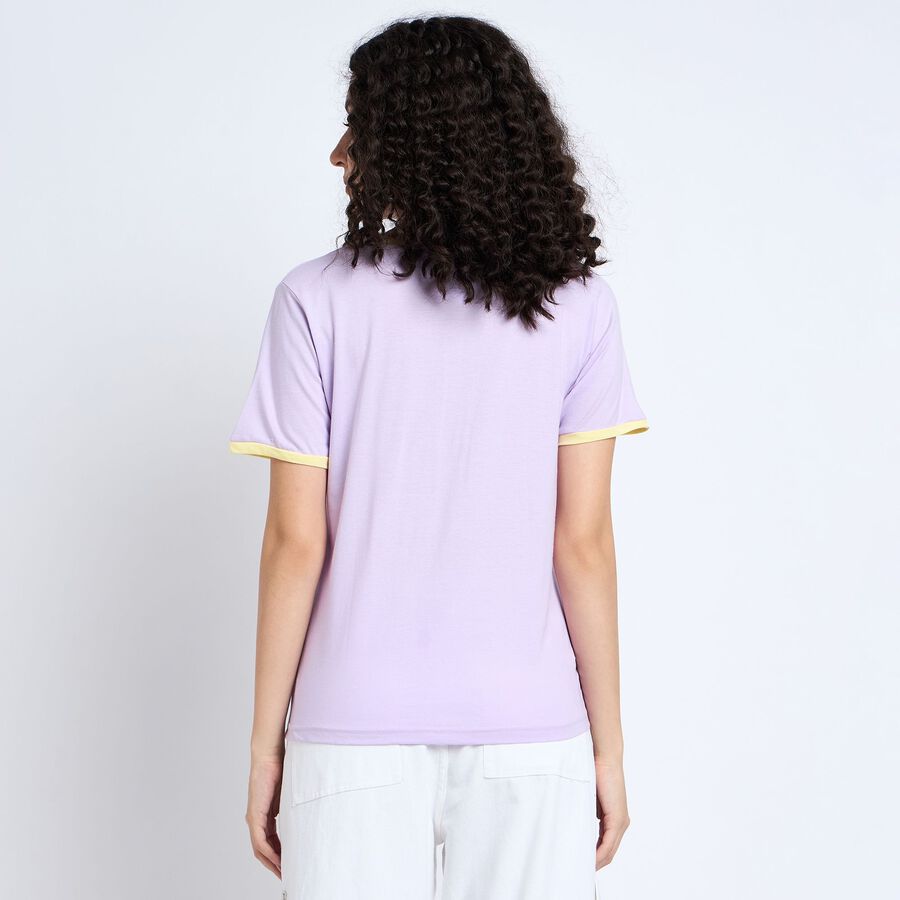 Ladies' 100% Cotton Round Neck T-Shirt , Lilac, large image number null