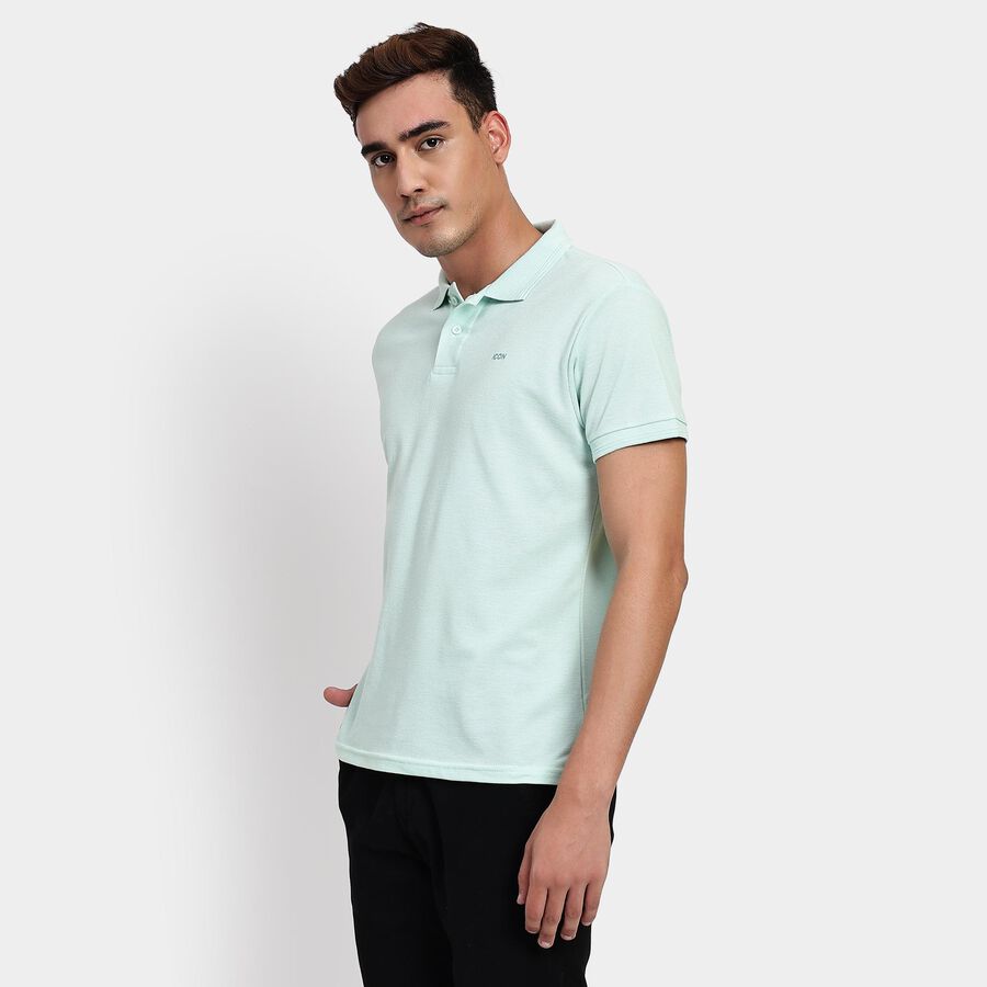 Men's Collared Half Sleeves T-Shirt, Light Green, large image number null