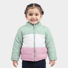 Infants Mint Green Stand Collar Puffer Jacket, Light Green, small