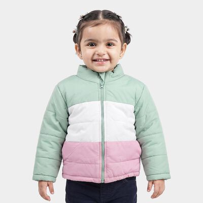 Infants Mint Green Stand Collar Puffer Jacket