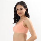 Ladies' Soft Peach Cotton V-Neck Basic Bra, Peach, small image number null