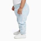 Infants Light Blue Floral Printed Cotton Pyjama, हल्का नीला, small image number null