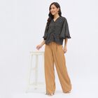 Women's Dusty Charcoal Black V Neck Casual Shirt, Black, small image number null