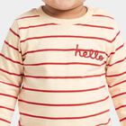 Infants' Red Cotton Round Neck Regular T-Shirt, Red, small