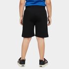 Boys Black Football Print Elastic Waist Bermuda Shorts, Black, small