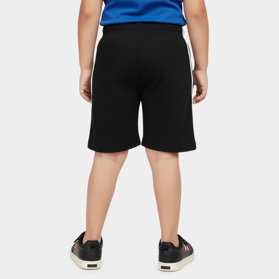 Boys Black Football Print Elastic Waist Bermuda Shorts, Black, large