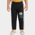 Boys Black Straight Fit Graphic Printed Pyjama, Black, small