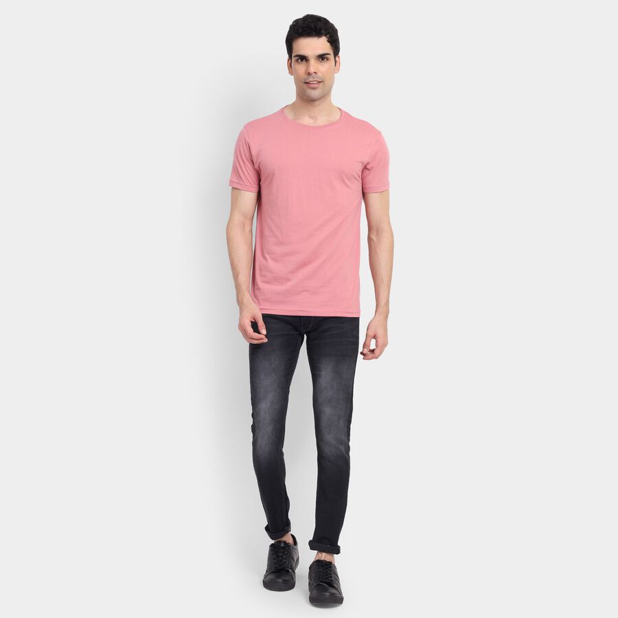 Men's Round Neck Half Sleeves T-Shirt , Light Pink, large image number null