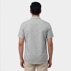 Men's Light Green Cotton Half Sleeve Mandarin Collar Casual Shirt, Light Green, small
