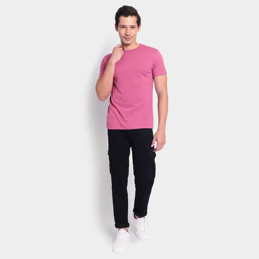 Men's Round Neck Half Sleeves T-Shirt, Light Pink, large image number null
