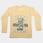Boys Yellow Cotton Blend Round Neck Regular Boys T-Shirt, Yellow, small