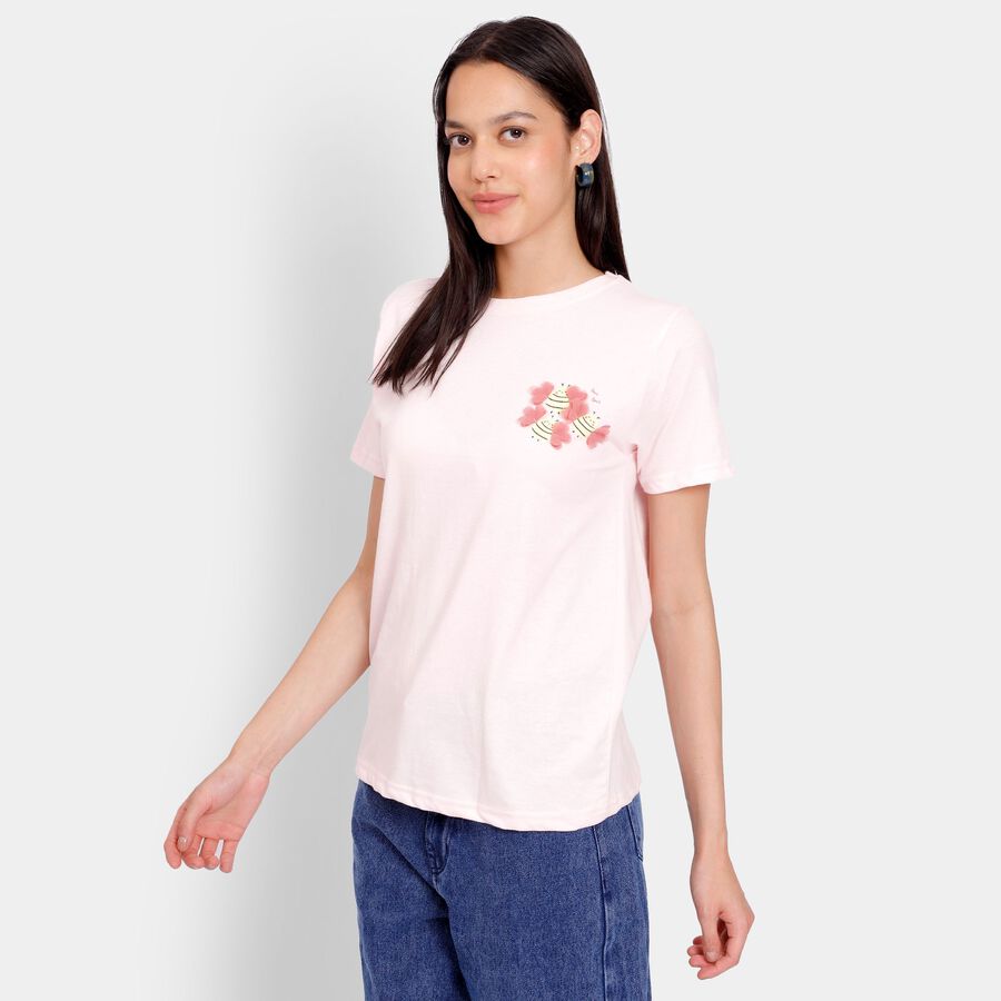 Ladies' Round Neck T-Shirt, Light Pink, large image number null