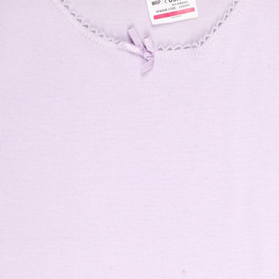 Girls' 100% Cotton Vest, लाइलेक, large image number null