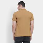Men's Muted Brown Polo Neck T-Shirt, Brown, small
