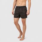 Men's Black Relaxed Fit Printed Boxers, Black, small