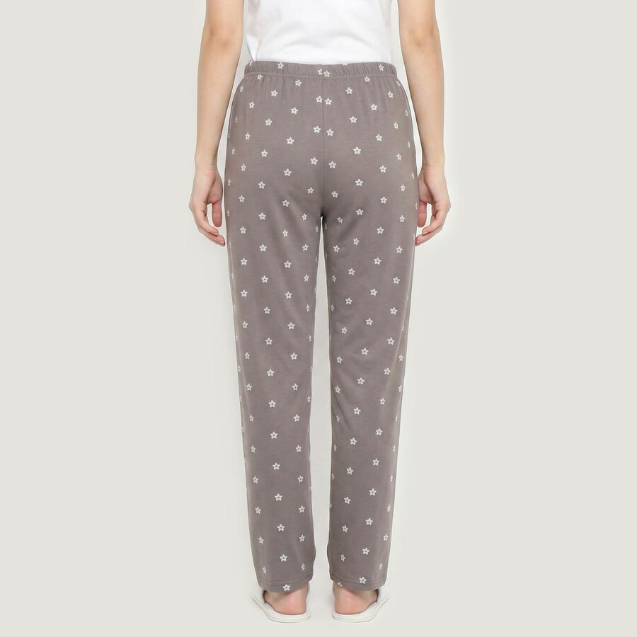 Women's Grey Straight Fit Solid Elastic Waist Pyjama, हल्का ग्रे, large