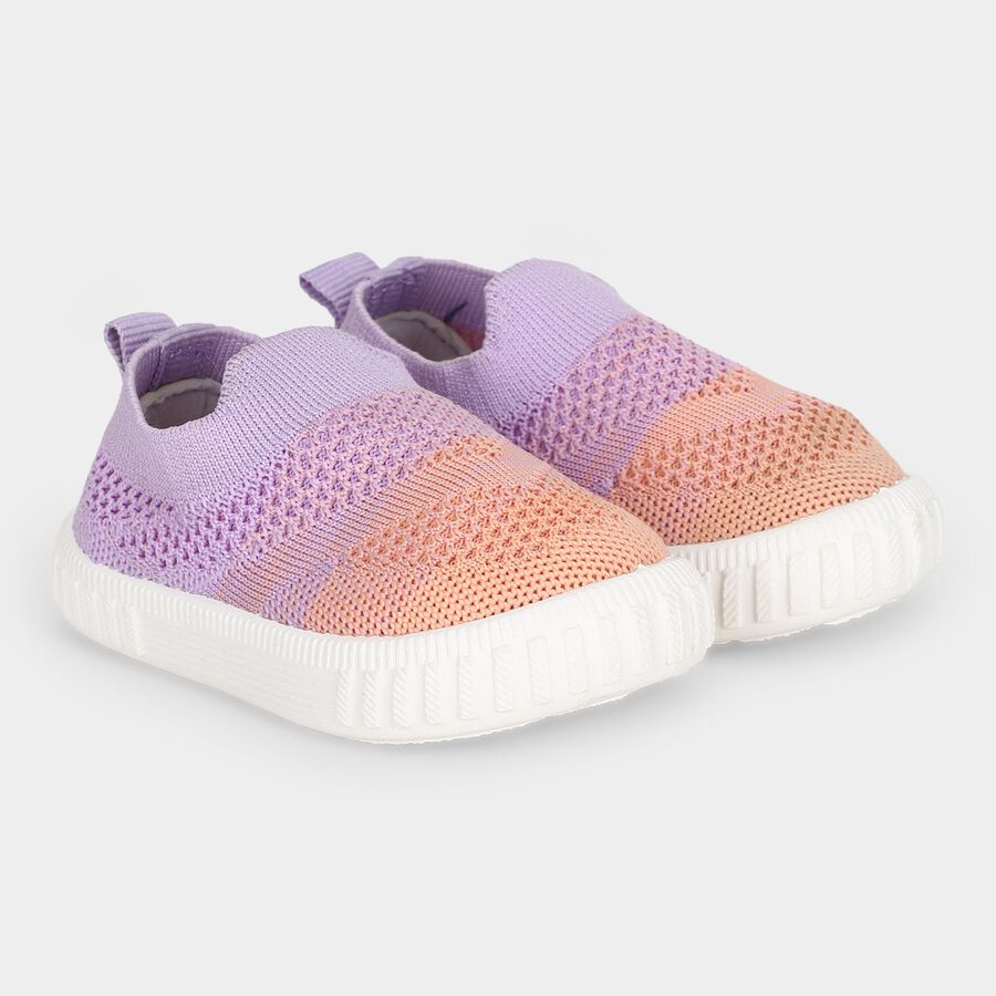 Girls' Lavender Slip-On Sneakers, Lilac, large