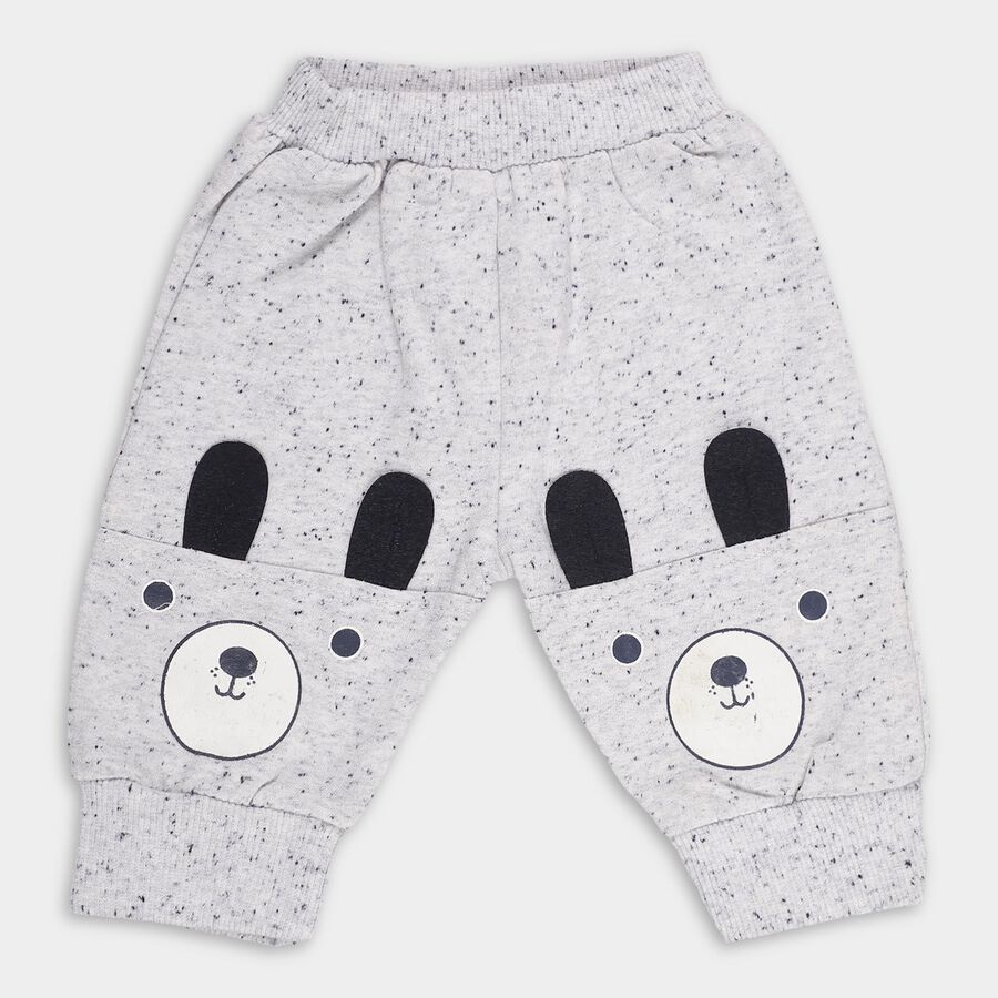 Infants Light Grey Printed Cotton Blend Pyjama, Melange Light Grey, large image number null