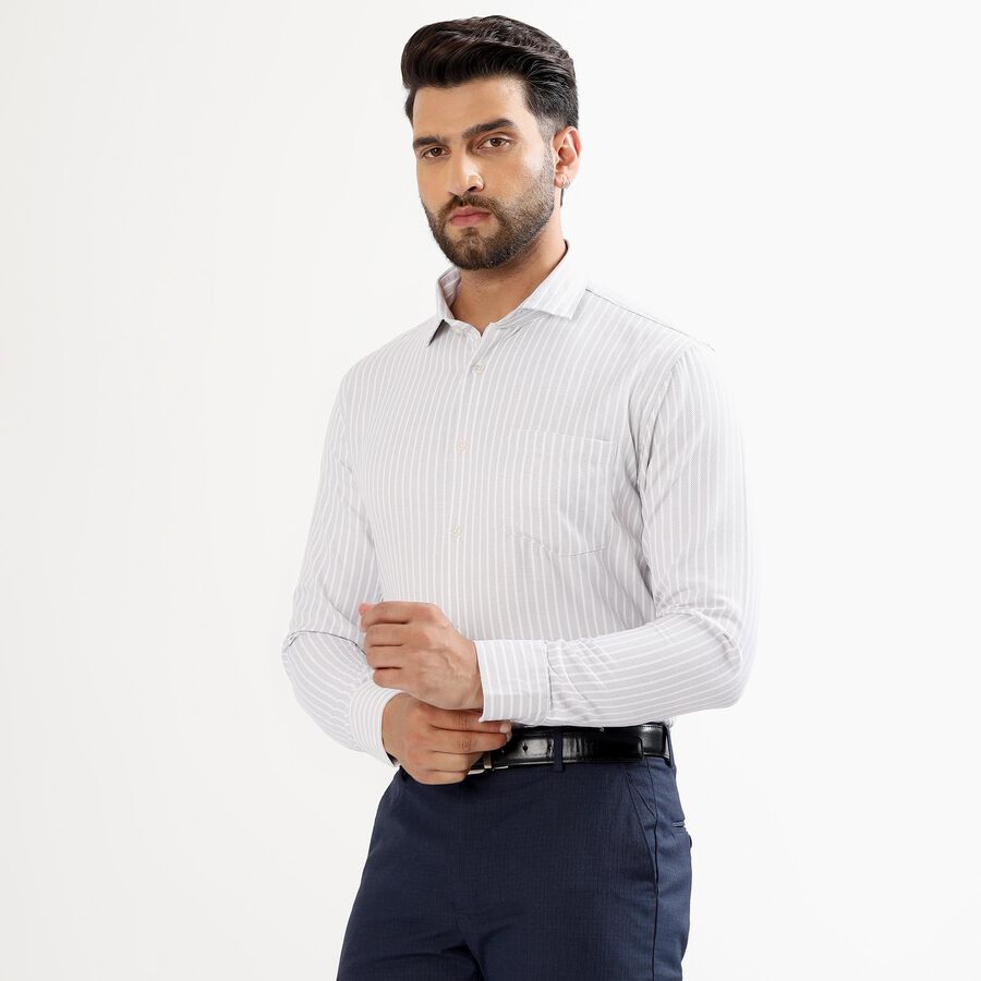 Men's Light Grey Classic Formal Shirt, Light Grey, large image number null