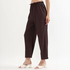 Women's Deep Chocolate Brown Balloon Fit Solid Harem Pants, Brown, small image number null