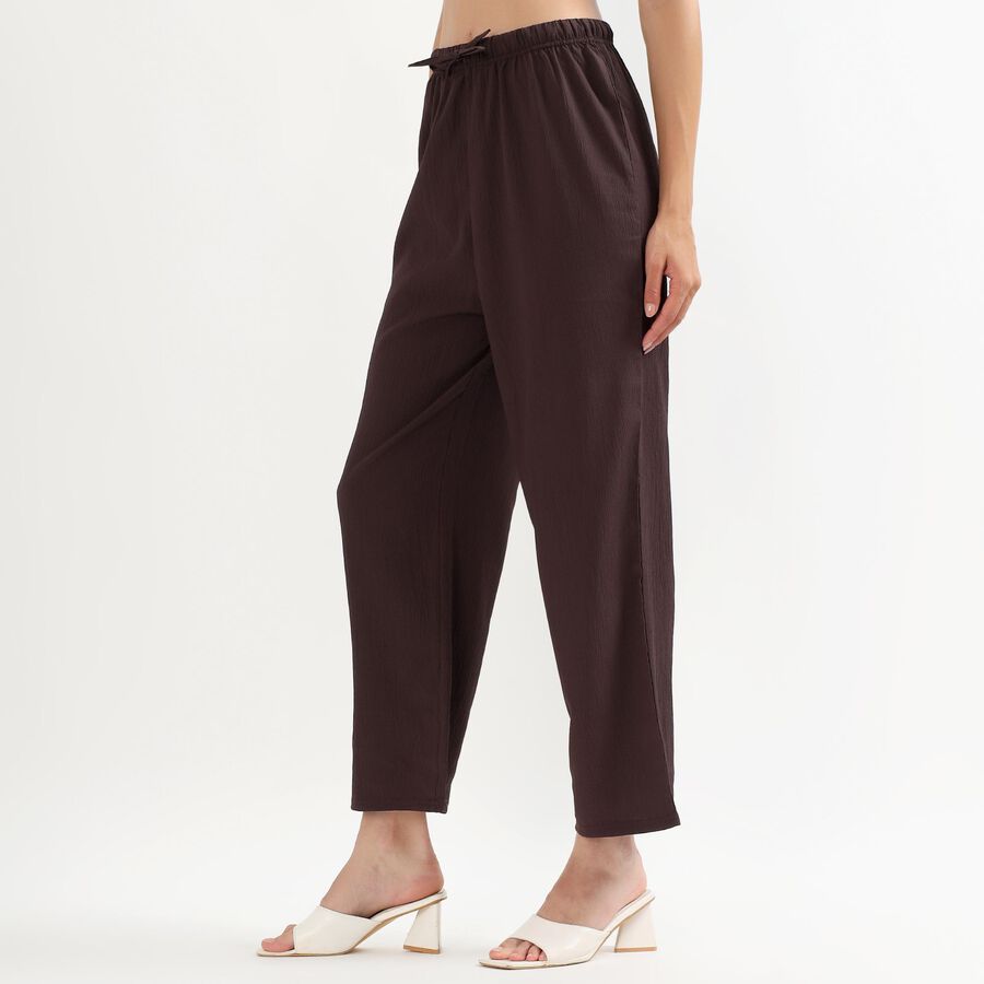 Women's Deep Chocolate Brown Balloon Fit Solid Harem Pants, Brown, large image number null
