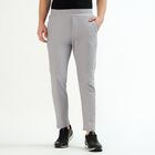 Men's Light Ash Grey Tapered Fit Track Pants, Light Grey, small