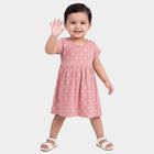 Infants' Pink Cotton Pineapple Printed Flared Frock, Light Pink, small